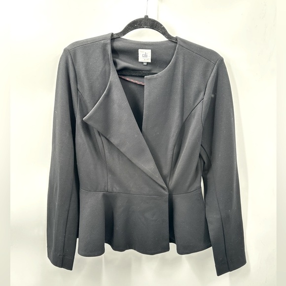 CABI Agency peplum #3549 woman black Ponte career 90’s structured blazer 6 - Picture 2 of 12